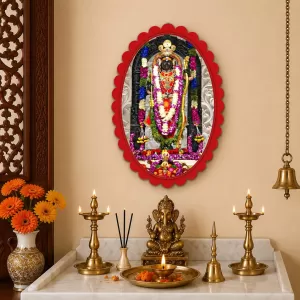 Goddess Kali Wall Decorative Showpiece 6 X 8 Inch | 4 MM MDF Wooden Glossy Sublimation Print | Back Hook Wall Hanging | Home Temple & Living Room Decor (F57819)