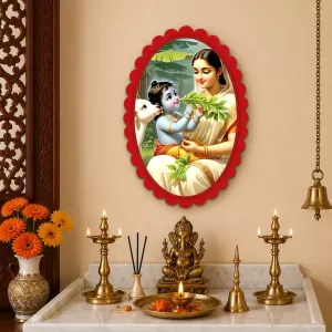Yashoda Wall Decorative Showpiece 6 X 8 Inch | 4 MM MDF Wooden Glossy Sublimation Print | Back Hook Wall Hanging | Home Temple & Living Room Decor (F57820) Yashoda Wall Decorative Showpiece 6 X 8 Inch | 4 MM MDF Wooden Glossy Sublimation Print | Back Hook Wall Hanging | Home Temple & Living Room Decor (F57820)