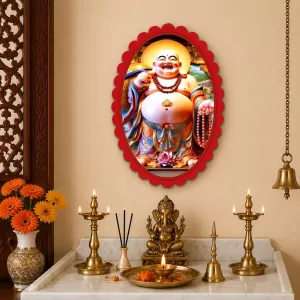 Budai Wall Decorative Showpiece 6 X 8 Inch | 4 MM MDF Wooden Glossy Sublimation Print | Back Hook Wall Hanging | Home Temple & Living Room Decor (F57832) Budai Wall Decorative Showpiece 6 X 8 Inch | 4 MM MDF Wooden Glossy Sublimation Print | Back Hook Wall Hanging | Home Temple & Living Room Decor (F57832)