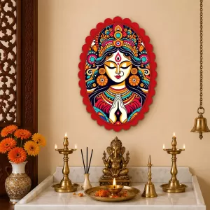 Durga Wall Decorative Showpiece 6 X 8 Inch | 4 MM MDF Wooden Glossy Sublimation Print | Back Hook Wall Hanging | Home Temple & Living Room Decor (F57856) Durga Wall Decorative Showpiece 6 X 8 Inch | 4 MM MDF Wooden Glossy Sublimation Print | Back Hook Wall Hanging | Home Temple & Living Room Decor (F57856)