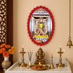 Kamakshi Wall Decorative Showpiece 6 X 8 Inch | 4 MM MDF Wooden Glossy Sublimation Print | Back Hook Wall Hanging | Home Temple & Living Room Decor (F57862)