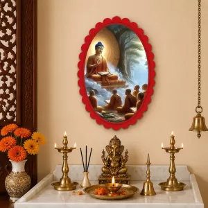 Buddha Wall Decorative Showpiece 6 X 8 Inch | 4 MM MDF Wooden Glossy Sublimation Print | Back Hook Wall Hanging | Home Temple & Living Room Decor (F57866) Buddha Wall Decorative Showpiece 6 X 8 Inch | 4 MM MDF Wooden Glossy Sublimation Print | Back Hook Wall Hanging | Home Temple & Living Room Decor (F57866)