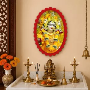 Shree Krishna Wall Decorative Showpiece 6 X 8 Inch | 4 MM MDF Wooden Glossy Sublimation Print | Back Hook Wall Hanging | Home Temple & Living Room Decor (F57867) Shree Krishna Wall Decorative Showpiece 6 X 8 Inch | 4 MM MDF Wooden Glossy Sublimation Print | Back Hook Wall Hanging | Home Temple & Living Room Decor (F57867)
