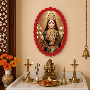 Parvati Wall Decorative Showpiece 6 X 8 Inch | 4 MM MDF Wooden Glossy Sublimation Print | Back Hook Wall Hanging | Home Temple & Living Room Decor (F57881)