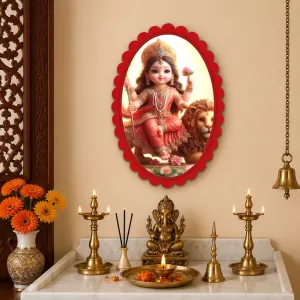 Durga Wall Decorative Showpiece 6 X 8 Inch | 4 MM MDF Wooden Glossy Sublimation Print | Back Hook Wall Hanging | Home Temple & Living Room Decor (F57891) Durga Wall Decorative Showpiece 6 X 8 Inch | 4 MM MDF Wooden Glossy Sublimation Print | Back Hook Wall Hanging | Home Temple & Living Room Decor (F57891)
