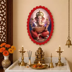Ganesha Wall Decorative Showpiece 6 X 8 Inch | 4 MM MDF Wooden Glossy Sublimation Print | Back Hook Wall Hanging | Home Temple & Living Room Decor (F57903) Ganesha Wall Decorative Showpiece 6 X 8 Inch | 4 MM MDF Wooden Glossy Sublimation Print | Back Hook Wall Hanging | Home Temple & Living Room Decor (F57903)