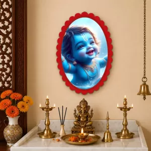 Krishna Wall Decorative Showpiece 6 X 8 Inch | 4 MM MDF Wooden Glossy Sublimation Print | Back Hook Wall Hanging | Home Temple & Living Room Decor (F57904) Krishna Wall Decorative Showpiece 6 X 8 Inch | 4 MM MDF Wooden Glossy Sublimation Print | Back Hook Wall Hanging | Home Temple & Living Room Decor (F57904)
