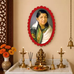 Lata Mangeshkar Wall Decorative Showpiece 6 X 8 Inch | 4 MM MDF Wooden Glossy Sublimation Print | Back Hook Wall Hanging | Home Temple & Living Room Decor (F57907) Lata Mangeshkar Wall Decorative Showpiece 6 X 8 Inch | 4 MM MDF Wooden Glossy Sublimation Print | Back Hook Wall Hanging | Home Temple & Living Room Decor (F57907)