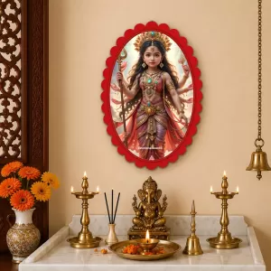 Durga Wall Decorative Showpiece 6 X 8 Inch | 4 MM MDF Wooden Glossy Sublimation Print | Back Hook Wall Hanging | Home Temple & Living Room Decor (F57909) Durga Wall Decorative Showpiece 6 X 8 Inch | 4 MM MDF Wooden Glossy Sublimation Print | Back Hook Wall Hanging | Home Temple & Living Room Decor (F57909)