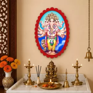 Lord Ganesha Wall Decorative Showpiece 6 X 8 Inch | 4 MM MDF Wooden Glossy Sublimation Print | Back Hook Wall Hanging | Home Temple & Living Room Decor (F57911) Lord Ganesha Wall Decorative Showpiece 6 X 8 Inch | 4 MM MDF Wooden Glossy Sublimation Print | Back Hook Wall Hanging | Home Temple & Living Room Decor (F57911)