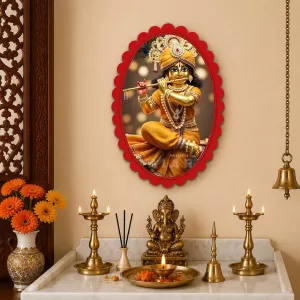 Shree Krishna Wall Decorative Showpiece 6 X 8 Inch | 4 MM MDF Wooden Glossy Sublimation Print | Back Hook Wall Hanging | Home Temple & Living Room Decor (F57917) Shree Krishna Wall Decorative Showpiece 6 X 8 Inch | 4 MM MDF Wooden Glossy Sublimation Print | Back Hook Wall Hanging | Home Temple & Living Room Decor (F57917)