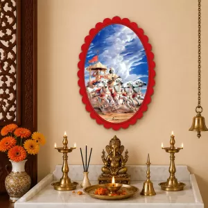 Krishna Wall Decorative Showpiece 6 X 8 Inch | 4 MM MDF Wooden Glossy Sublimation Print | Back Hook Wall Hanging | Home Temple & Living Room Decor (F57927) Krishna Wall Decorative Showpiece 6 X 8 Inch | 4 MM MDF Wooden Glossy Sublimation Print | Back Hook Wall Hanging | Home Temple & Living Room Decor (F57927)