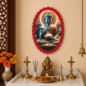Buddha Wall Decorative Showpiece 6 X 8 Inch | 4 MM MDF Wooden Glossy Sublimation Print | Back Hook Wall Hanging | Home Temple & Living Room Decor (F57933) Buddha Wall Decorative Showpiece 6 X 8 Inch | 4 MM MDF Wooden Glossy Sublimation Print | Back Hook Wall Hanging | Home Temple & Living Room Decor (F57933)
