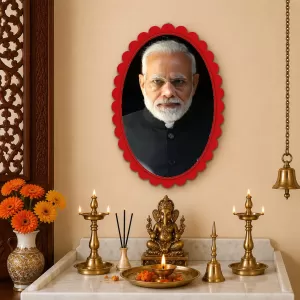 I Can See This Is A Photograph Of A Real Person Wearing Formal Attire Including A Black Nehru Jacket And Sunglasses, But I'm Not Able To Identify Who Specific Individuals Are Based On Their Appea Wall Decorative Showpiece 6 X 8 Inch | 4 MM M