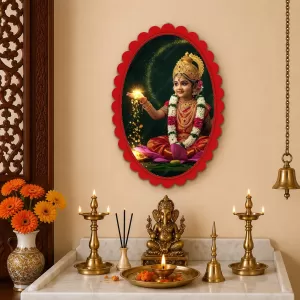 Lakshmi Wall Decorative Showpiece 6 X 8 Inch | 4 MM MDF Wooden Glossy Sublimation Print | Back Hook Wall Hanging | Home Temple & Living Room Decor (F57951) Lakshmi Wall Decorative Showpiece 6 X 8 Inch | 4 MM MDF Wooden Glossy Sublimation Print | Back Hook Wall Hanging | Home Temple & Living Room Decor (F57951)