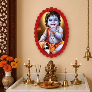 Lord Shree Krishna Wall Decorative Showpiece 6 X 8 Inch | 4 MM MDF Wooden Glossy Sublimation Print | Back Hook Wall Hanging | Home Temple & Living Room Decor (F57953) Lord Shree Krishna Wall Decorative Showpiece 6 X 8 Inch | 4 MM MDF Wooden Glossy Sublimation Print | Back Hook Wall Hanging | Home Temple & Living Room Decor (F57953)