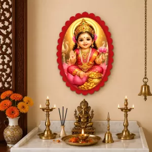 Lakshmi Wall Decorative Showpiece 6 X 8 Inch | 4 MM MDF Wooden Glossy Sublimation Print | Back Hook Wall Hanging | Home Temple & Living Room Decor (F57960) Lakshmi Wall Decorative Showpiece 6 X 8 Inch | 4 MM MDF Wooden Glossy Sublimation Print | Back Hook Wall Hanging | Home Temple & Living Room Decor (F57960)
