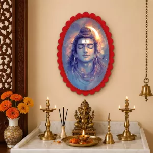 Shiva Wall Decorative Showpiece 6 X 8 Inch | 4 MM MDF Wooden Glossy Sublimation Print | Back Hook Wall Hanging | Home Temple & Living Room Decor (F57974) Shiva Wall Decorative Showpiece 6 X 8 Inch | 4 MM MDF Wooden Glossy Sublimation Print | Back Hook Wall Hanging | Home Temple & Living Room Decor (F57974)