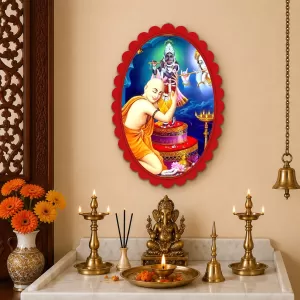 Prahlad Wall Decorative Showpiece 6 X 8 Inch | 4 MM MDF Wooden Glossy Sublimation Print | Back Hook Wall Hanging | Home Temple & Living Room Decor (F57982)