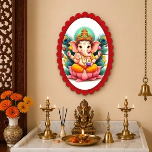Ganesha Wall Decorative Showpiece 6 X 8 Inch | 4 MM MDF Wooden Glossy Sublimation Print | Back Hook Wall Hanging | Home Temple & Living Room Decor (F57983) Ganesha Wall Decorative Showpiece 6 X 8 Inch | 4 MM MDF Wooden Glossy Sublimation Print | Back Hook Wall Hanging | Home Temple & Living Room Decor (F57983)