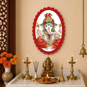 Lord Ganesha Wall Decorative Showpiece 6 X 8 Inch | 4 MM MDF Wooden Glossy Sublimation Print | Back Hook Wall Hanging | Home Temple & Living Room Decor (F57995) Lord Ganesha Wall Decorative Showpiece 6 X 8 Inch | 4 MM MDF Wooden Glossy Sublimation Print | Back Hook Wall Hanging | Home Temple & Living Room Decor (F57995)