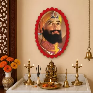 Guru Gobind Singh Wall Decorative Showpiece 6 X 8 Inch | 4 MM MDF Wooden Glossy Sublimation Print | Back Hook Wall Hanging | Home Temple & Living Room Decor (F58005) Guru Gobind Singh Wall Decorative Showpiece 6 X 8 Inch | 4 MM MDF Wooden Glossy Sublimation Print | Back Hook Wall Hanging | Home Temple & Living Room Decor (F58005)