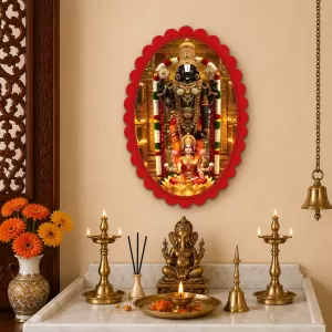Tirupati Balaji Wall Decorative Showpiece 6 X 8 Inch | 4 MM MDF Wooden Glossy Sublimation Print | Back Hook Wall Hanging | Home Temple & Living Room Decor (F58017) Tirupati Balaji Wall Decorative Showpiece 6 X 8 Inch | 4 MM MDF Wooden Glossy Sublimation Print | Back Hook Wall Hanging | Home Temple & Living Room Decor (F58017)