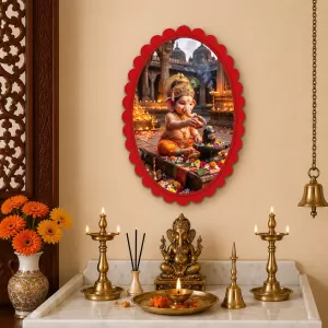 Ganesha Wall Decorative Showpiece 6 X 8 Inch | 4 MM MDF Wooden Glossy Sublimation Print | Back Hook Wall Hanging | Home Temple & Living Room Decor (F58026) Ganesha Wall Decorative Showpiece 6 X 8 Inch | 4 MM MDF Wooden Glossy Sublimation Print | Back Hook Wall Hanging | Home Temple & Living Room Decor (F58026)