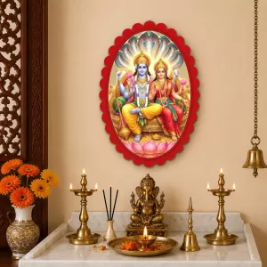 Vishnu And Lakshmi Wall Decorative Showpiece 6 X 8 Inch | 4 MM MDF Wooden Glossy Sublimation Print | Back Hook Wall Hanging | Home Temple & Living Room Decor (F58030) Vishnu And Lakshmi Wall Decorative Showpiece 6 X 8 Inch | 4 MM MDF Wooden Glossy Sublimation Print | Back Hook Wall Hanging | Home Temple & Living Room Decor (F58030)