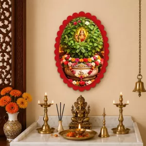 Lakshmi Wall Decorative Showpiece 6 X 8 Inch | 4 MM MDF Wooden Glossy Sublimation Print | Back Hook Wall Hanging | Home Temple & Living Room Decor (F58031) Lakshmi Wall Decorative Showpiece 6 X 8 Inch | 4 MM MDF Wooden Glossy Sublimation Print | Back Hook Wall Hanging | Home Temple & Living Room Decor (F58031)
