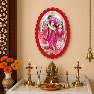 Krishna And Radha Wall Decorative Showpiece 6 X 8 Inch | 4 MM MDF Wooden Glossy Sublimation Print | Back Hook Wall Hanging | Home Temple & Living Room Decor (F58052) Krishna And Radha Wall Decorative Showpiece 6 X 8 Inch | 4 MM MDF Wooden Glossy Sublimation Print | Back Hook Wall Hanging | Home Temple & Living Room Decor (F58052)