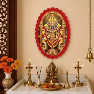 Venkateswara Wall Decorative Showpiece 6 X 8 Inch | 4 MM MDF Wooden Glossy Sublimation Print | Back Hook Wall Hanging | Home Temple & Living Room Decor (F58077) Venkateswara Wall Decorative Showpiece 6 X 8 Inch | 4 MM MDF Wooden Glossy Sublimation Print | Back Hook Wall Hanging | Home Temple & Living Room Decor (F58077)