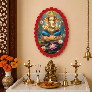Ganesha Wall Decorative Showpiece 6 X 8 Inch | 4 MM MDF Wooden Glossy Sublimation Print | Back Hook Wall Hanging | Home Temple & Living Room Decor (F58083) Ganesha Wall Decorative Showpiece 6 X 8 Inch | 4 MM MDF Wooden Glossy Sublimation Print | Back Hook Wall Hanging | Home Temple & Living Room Decor (F58083)