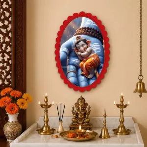 Lord Ganesha Wall Decorative Showpiece 6 X 8 Inch | 4 MM MDF Wooden Glossy Sublimation Print | Back Hook Wall Hanging | Home Temple & Living Room Decor (F58091) Lord Ganesha Wall Decorative Showpiece 6 X 8 Inch | 4 MM MDF Wooden Glossy Sublimation Print | Back Hook Wall Hanging | Home Temple & Living Room Decor (F58091)