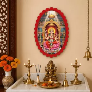 Lakshmi Wall Decorative Showpiece 6 X 8 Inch | 4 MM MDF Wooden Glossy Sublimation Print | Back Hook Wall Hanging | Home Temple & Living Room Decor (F58101) Lakshmi Wall Decorative Showpiece 6 X 8 Inch | 4 MM MDF Wooden Glossy Sublimation Print | Back Hook Wall Hanging | Home Temple & Living Room Decor (F58101)