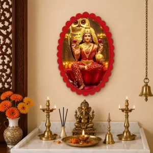 Lakshmi Wall Decorative Showpiece 6 X 8 Inch | 4 MM MDF Wooden Glossy Sublimation Print | Back Hook Wall Hanging | Home Temple & Living Room Decor (F58115) Lakshmi Wall Decorative Showpiece 6 X 8 Inch | 4 MM MDF Wooden Glossy Sublimation Print | Back Hook Wall Hanging | Home Temple & Living Room Decor (F58115)