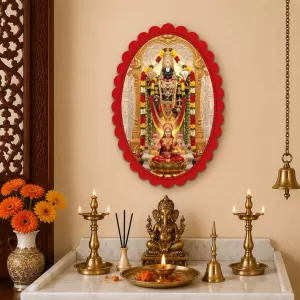 Venkateswara Wall Decorative Showpiece 6 X 8 Inch | 4 MM MDF Wooden Glossy Sublimation Print | Back Hook Wall Hanging | Home Temple & Living Room Decor (F58119) Venkateswara Wall Decorative Showpiece 6 X 8 Inch | 4 MM MDF Wooden Glossy Sublimation Print | Back Hook Wall Hanging | Home Temple & Living Room Decor (F58119)