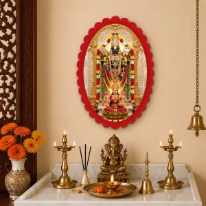 Tirupati Balaji Wall Decorative Showpiece 6 X 8 Inch | 4 MM MDF Wooden Glossy Sublimation Print | Back Hook Wall Hanging | Home Temple & Living Room Decor (F58124) Tirupati Balaji Wall Decorative Showpiece 6 X 8 Inch | 4 MM MDF Wooden Glossy Sublimation Print | Back Hook Wall Hanging | Home Temple & Living Room Decor (F58124)