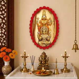 Lakshmi-Narayana Wall Decorative Showpiece 6 X 8 Inch | 4 MM MDF Wooden Glossy Sublimation Print | Back Hook Wall Hanging | Home Temple & Living Room Decor (F58132) Lakshmi-Narayana Wall Decorative Showpiece 6 X 8 Inch | 4 MM MDF Wooden Glossy Sublimation Print | Back Hook Wall Hanging | Home Temple & Living Room Decor (F58132)
