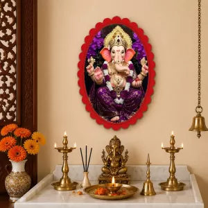 Lord Ganesha Wall Decorative Showpiece 6 X 8 Inch | 4 MM MDF Wooden Glossy Sublimation Print | Back Hook Wall Hanging | Home Temple & Living Room Decor (F58139) Lord Ganesha Wall Decorative Showpiece 6 X 8 Inch | 4 MM MDF Wooden Glossy Sublimation Print | Back Hook Wall Hanging | Home Temple & Living Room Decor (F58139)