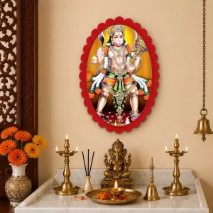 Hanuman Wall Decorative Showpiece 6 X 8 Inch | 4 MM MDF Wooden Glossy Sublimation Print | Back Hook Wall Hanging | Home Temple & Living Room Decor (F58143) Hanuman Wall Decorative Showpiece 6 X 8 Inch | 4 MM MDF Wooden Glossy Sublimation Print | Back Hook Wall Hanging | Home Temple & Living Room Decor (F58143)