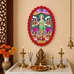 Lakshmi Wall Decorative Showpiece 6 X 8 Inch | 4 MM MDF Wooden Glossy Sublimation Print | Back Hook Wall Hanging | Home Temple & Living Room Decor (F58146) Lakshmi Wall Decorative Showpiece 6 X 8 Inch | 4 MM MDF Wooden Glossy Sublimation Print | Back Hook Wall Hanging | Home Temple & Living Room Decor (F58146)