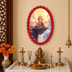 Ganesha Wall Decorative Showpiece 6 X 8 Inch | 4 MM MDF Wooden Glossy Sublimation Print | Back Hook Wall Hanging | Home Temple & Living Room Decor (F58151) Ganesha Wall Decorative Showpiece 6 X 8 Inch | 4 MM MDF Wooden Glossy Sublimation Print | Back Hook Wall Hanging | Home Temple & Living Room Decor (F58151)