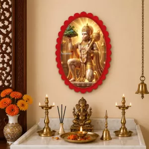 Hanuman Wall Decorative Showpiece 6 X 8 Inch | 4 MM MDF Wooden Glossy Sublimation Print | Back Hook Wall Hanging | Home Temple & Living Room Decor (F58155) Hanuman Wall Decorative Showpiece 6 X 8 Inch | 4 MM MDF Wooden Glossy Sublimation Print | Back Hook Wall Hanging | Home Temple & Living Room Decor (F58155)