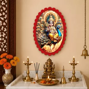 Lord Murugan Wall Decorative Showpiece 6 X 8 Inch | 4 MM MDF Wooden Glossy Sublimation Print | Back Hook Wall Hanging | Home Temple & Living Room Decor (F58159) Lord Murugan Wall Decorative Showpiece 6 X 8 Inch | 4 MM MDF Wooden Glossy Sublimation Print | Back Hook Wall Hanging | Home Temple & Living Room Decor (F58159)