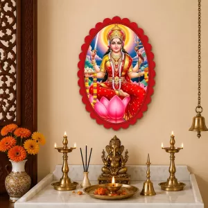 Lakshmi Wall Decorative Showpiece 6 X 8 Inch | 4 MM MDF Wooden Glossy Sublimation Print | Back Hook Wall Hanging | Home Temple & Living Room Decor (F58166) Lakshmi Wall Decorative Showpiece 6 X 8 Inch | 4 MM MDF Wooden Glossy Sublimation Print | Back Hook Wall Hanging | Home Temple & Living Room Decor (F58166)