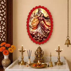 Radha And Krishna Wall Decorative Showpiece 6 X 8 Inch | 4 MM MDF Wooden Glossy Sublimation Print | Back Hook Wall Hanging | Home Temple & Living Room Decor (F58170) Radha And Krishna Wall Decorative Showpiece 6 X 8 Inch | 4 MM MDF Wooden Glossy Sublimation Print | Back Hook Wall Hanging | Home Temple & Living Room Decor (F58170)