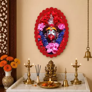 Ganesha Wall Decorative Showpiece 6 X 8 Inch | 4 MM MDF Wooden Glossy Sublimation Print | Back Hook Wall Hanging | Home Temple & Living Room Decor (F58190)
