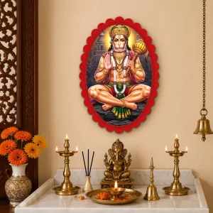 Hanuman Wall Decorative Showpiece 6 X 8 Inch | 4 MM MDF Wooden Glossy Sublimation Print | Back Hook Wall Hanging | Home Temple & Living Room Decor (F58193) Hanuman Wall Decorative Showpiece 6 X 8 Inch | 4 MM MDF Wooden Glossy Sublimation Print | Back Hook Wall Hanging | Home Temple & Living Room Decor (F58193)