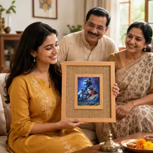 Shiva Parvati Laminated Jute Wall Photo Frame, 14 X 16 Inch (F173899) Shiva Parvati Laminated Jute Wall Photo Frame, 14 X 16 Inch (F173899)
